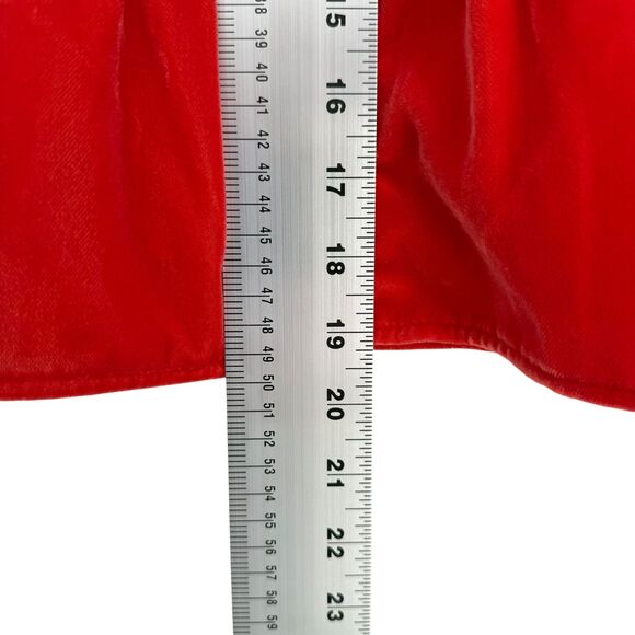 J.Crew Mini Skirt Womens Large TALL Orange Velvet Ruffle Flounce Pull On Pockets - Picture 8 of 12